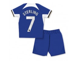 Lacne Dětský Futbalové dres Chelsea Raheem Sterling #7 2023-24 Krátky Rukáv - Domáci (+ trenírky)